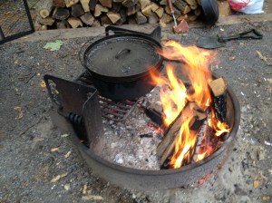 Cooking Beef & Beer Stew on Campfire
